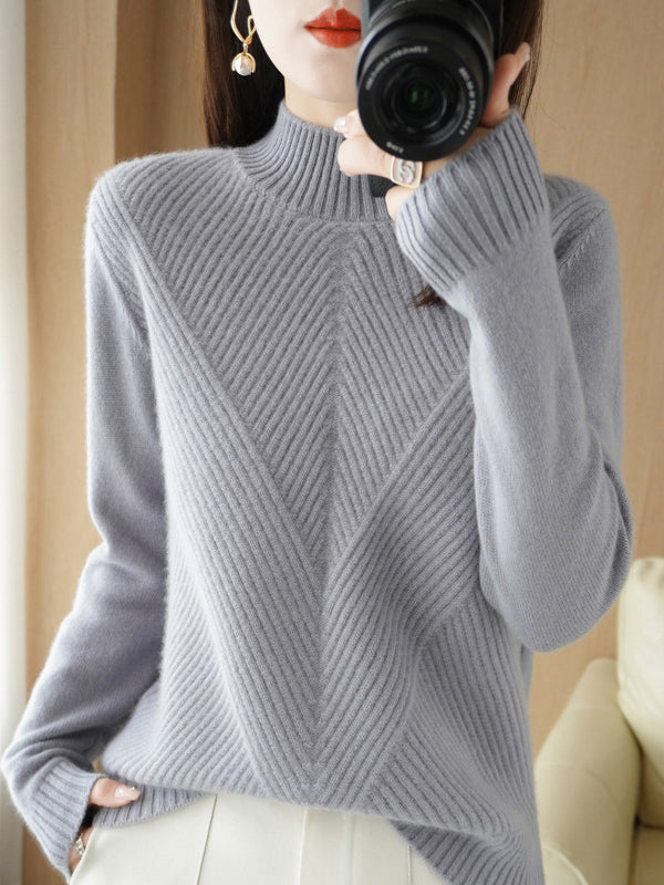 Vera Lisse Half-Turtleneck Sweater