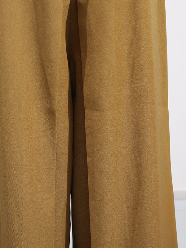 High Waisted Sleeveless Belted Solid Color Spaghetti-Neck Jumpsuits