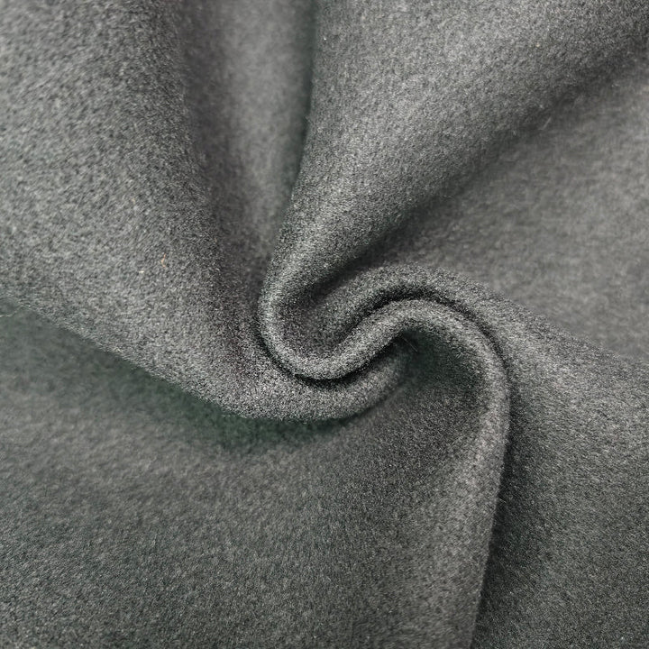 Long Sleeves Loose Solid Color Collarless Woolen Coat