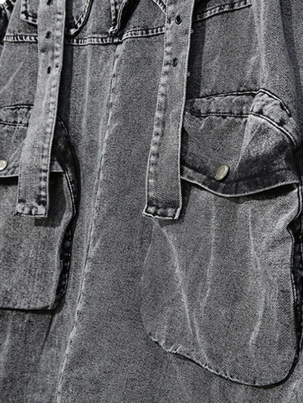 Loose Sleeveless Pockets Split-Joint Jean Pants Bottoms Overalls