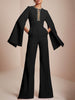 Loose Wide Leg Split-Joint V-Neck Jumpsuits