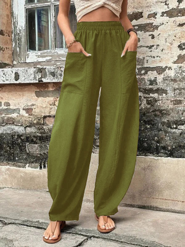 Vera Luxe Comfort-Fit Pocket Pants