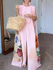 Loose Sleeveless Flower Print Round-Neck Jumpsuits