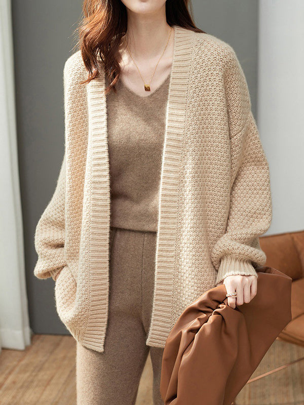 Vera Elise Collarless Cardigan