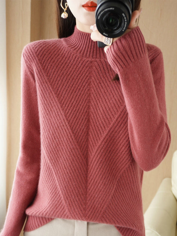 Vera Lisse Half-Turtleneck Sweater