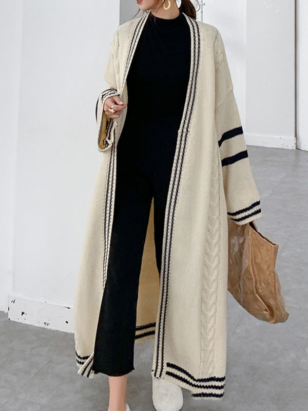 Vale Aria Striped Drape Coat