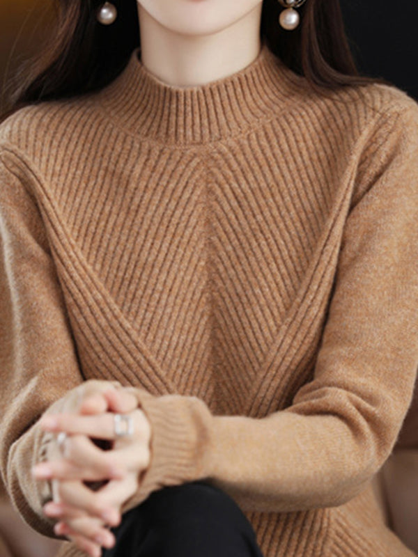 Vera Lisse Half-Turtleneck Sweater