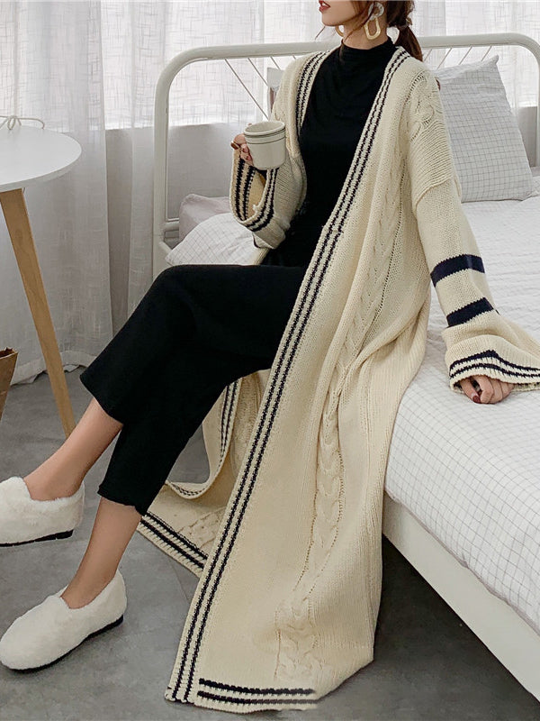Vale Aria Striped Drape Coat