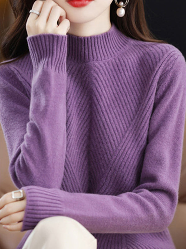 Vera Lisse Half-Turtleneck Sweater