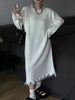 Vera Solenne Fringe Sweater Dress