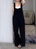 Original Creation Sleeveless Loose Solid Color Square-Neck Overalls