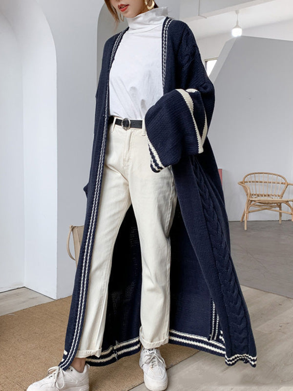 Vale Aria Striped Drape Coat