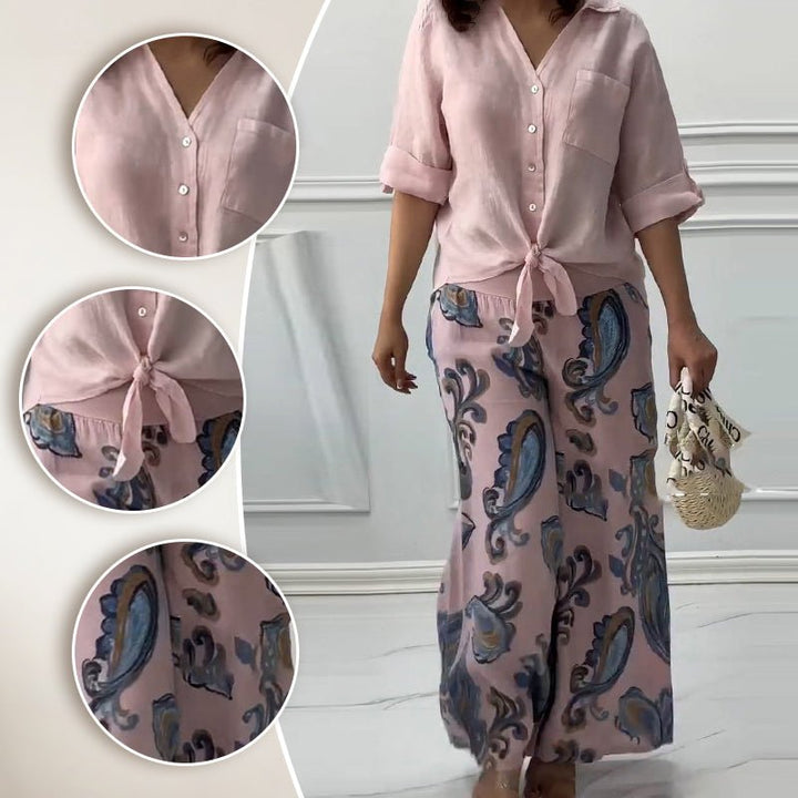 Sunday Flow – Two - Piece Loungewear Set - E - moda