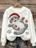 Adorable Christmas Cat Art Flannel Sweatshirt for Women