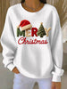 Casual Christmas Print Sweatshirt for Women